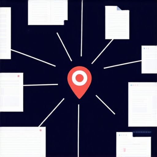 Diagram showing local SEO tactics including hyper-localization and schema markup implementation.