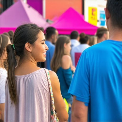 Community members interacting with local businesses at neighborhood event