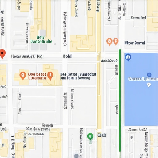 Map with analytics overlays illustrating local business data for SEO