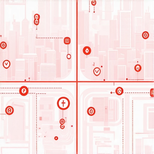 Future of Local SEO and Google Maps Optimization Futuristic city map with digital icons representing SEO and analytics