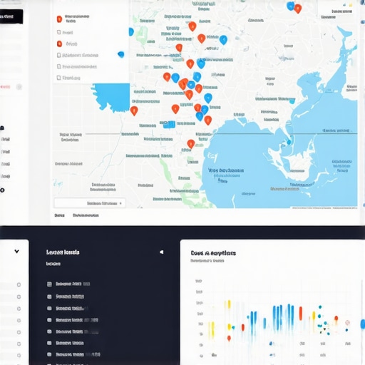 Local SEO Analytics Dashboard Screenshot of local SEO analytics dashboard showing maps, graphs, and data insights