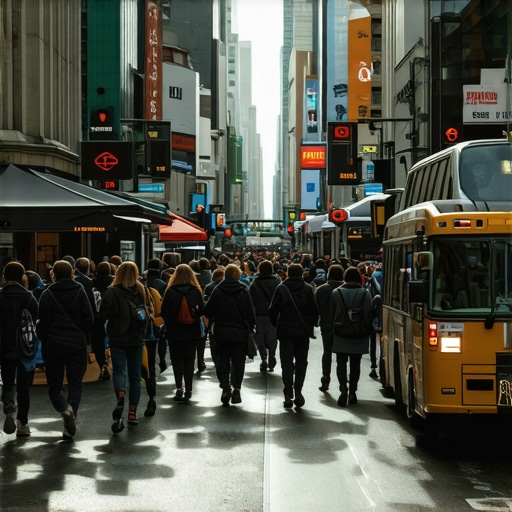 AI-Enhanced Local Search Interface A digital illustration of AI-driven local search technology with maps and voice command visualization.