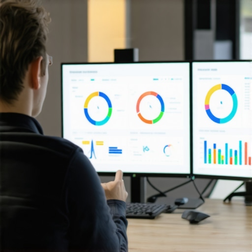 Close-up of AI and analytics dashboard displaying local SEO and voice search metrics.