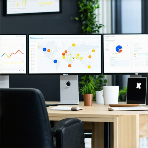 Advanced Local SEO Analytics Dashboard Digital analytics dashboards displaying local SEO metrics and maps.
