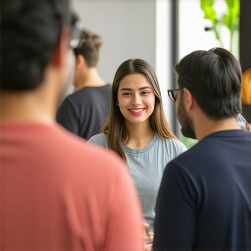 Engaged Community at Local Event Community gathering sponsored by local business showcasing vibrant local engagement.