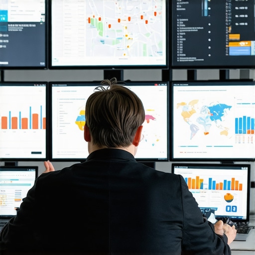 Digital marketer reviewing local SEO analytics and maps.