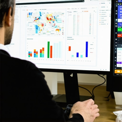 Business owner reviewing local SEO analytics and maps on a computer