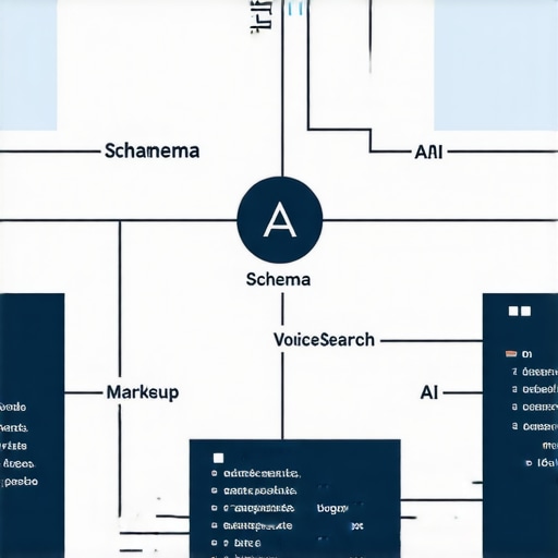 Diagram of local SEO strategies with AI, schema, and voice search integration.