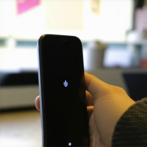 Voice Search Optimization in Action Person using voice assistant device at a local cafe to illustrate voice search relevance.