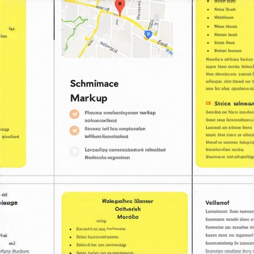 Infographic illustrating schema markup, voice search, and influencer collaboration for enhanced Google Maps rankings.