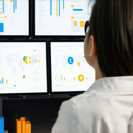 Team reviewing local SEO analytics on a computer screen showing maps and performance graphs