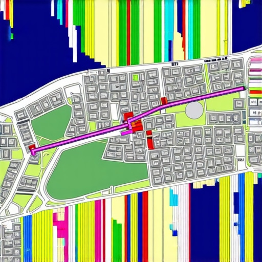 A detailed digital map highlighting various local business data points and analytics overlays.