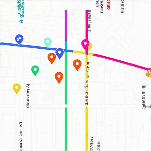 A detailed map displaying geospatial data used for hyper-local marketing targeting