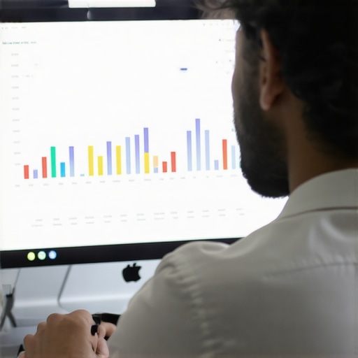 Business owner reviewing SEO analytics on a laptop