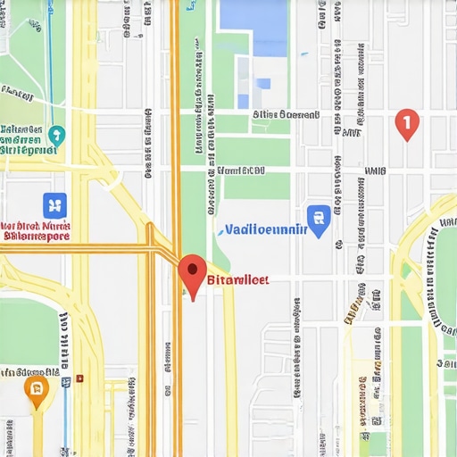 A map illustrating geospatial data points and analytics overlays to optimize local search strategies.