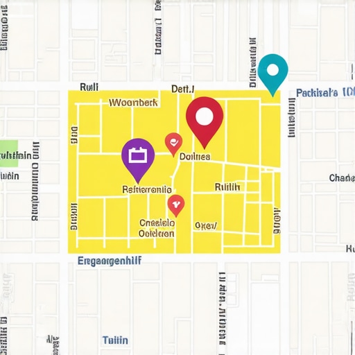Map showing neighborhoods with micro-influencers and targeted local zones