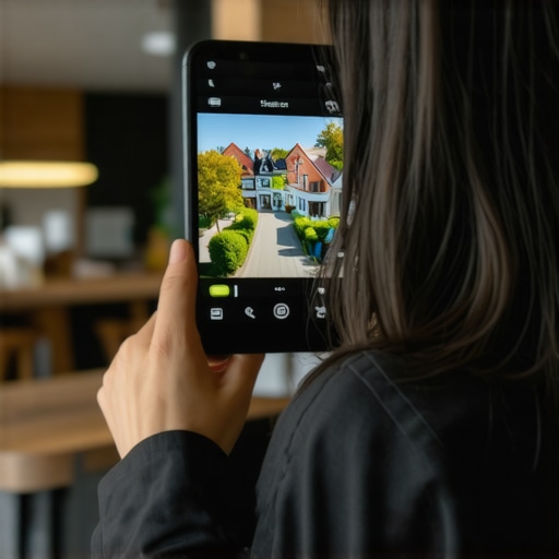 Business owner experiencing augmented reality neighborhood tour