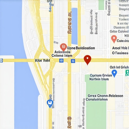 Digital map showing local business locations with analytics overlays.