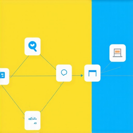 Illustration of interconnected local business citations and schema markup elements enhancing map rankings.