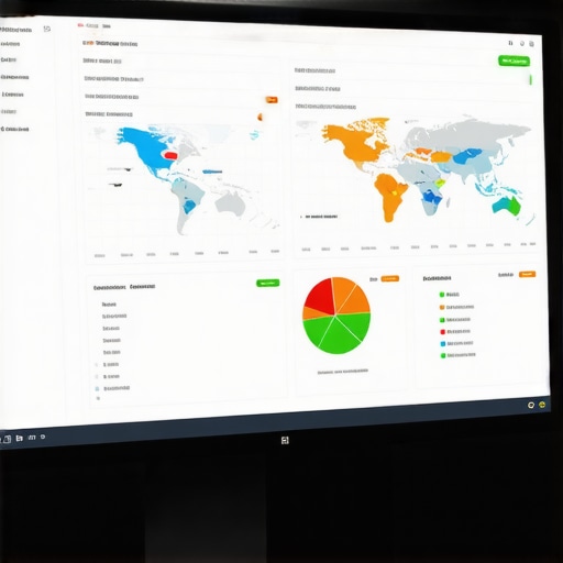 Local SEO Analytics Dashboard Screenshot of local SEO performance metrics with graphs and geographic maps