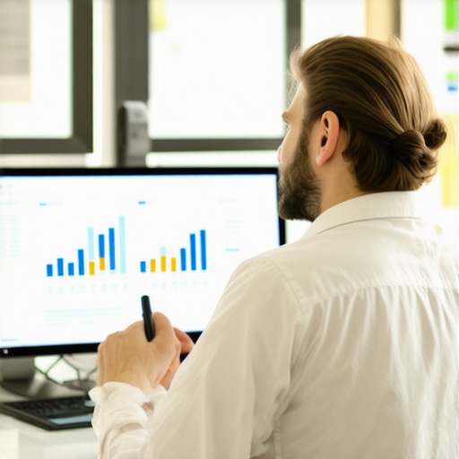 Business owner reviewing local SEO analytics on computer screen