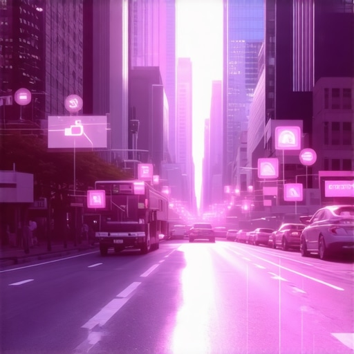 City street scene showcasing augmented reality features integrated into local business marketing