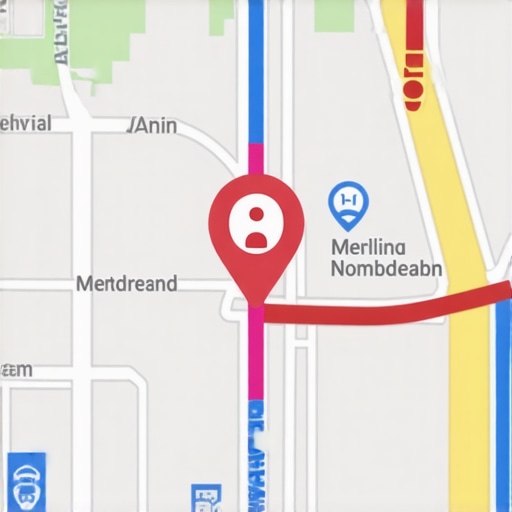 Illustration of an immersive AR map highlighting local businesses with digital overlays on a smartphone screen