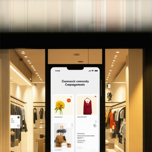 Local storefront showcasing augmented reality and interactive displays emphasizing community presence.