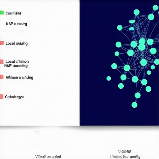 Diagram illustrating how consistent business citations and backlinks influence local search rankings.