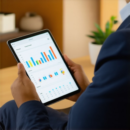 Person analyzing local SEO metrics on digital device