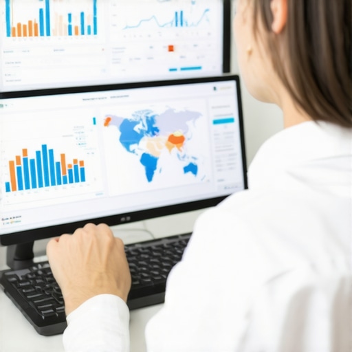 Marketing professional reviewing local SEO data on computer