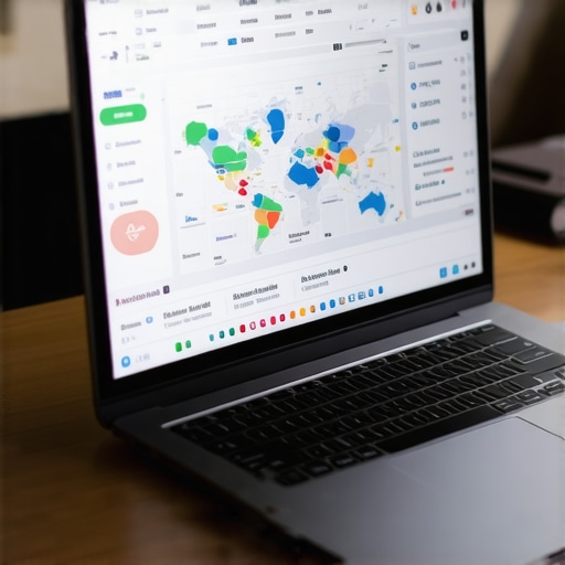 Local Search Analytics Dashboard Screenshot of local SEO analytics with maps and performance charts.
