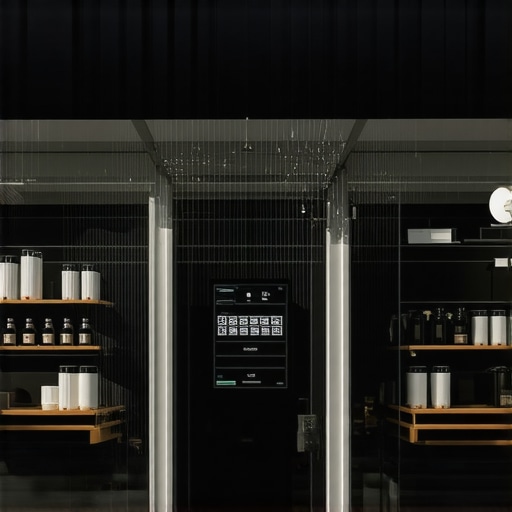 Visualization of a local store with icons representing voice, visual, and text search modes