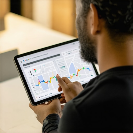 Business owner reviewing local SEO and Google Maps profile