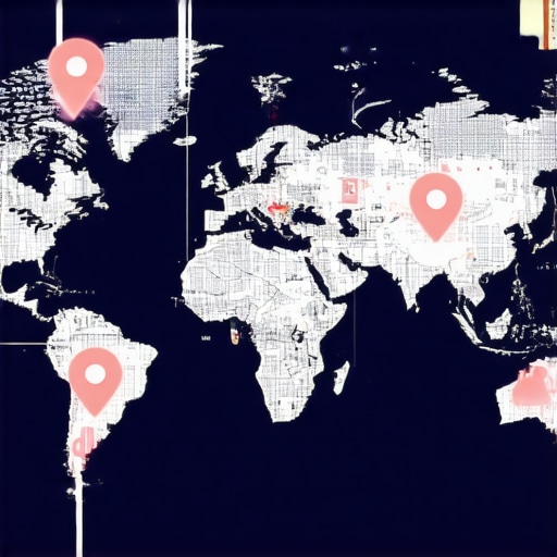 Diagram showing local business SEO tactics including schema markup, visual content, and data integration.