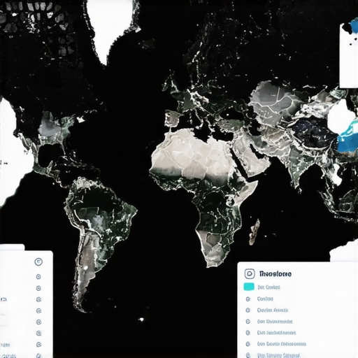 A modern digital map highlighting real-time business data and user interactions