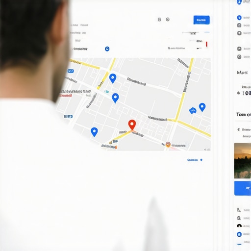 Business owner working on Google Maps profile optimization with detailed data and images