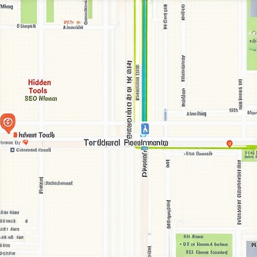 Diagram illustrating advanced local SEO map features and hidden tools