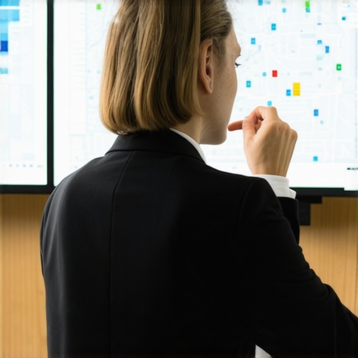 Local Map Analytics and Strategy Business owner examining digital analytics for local map optimization